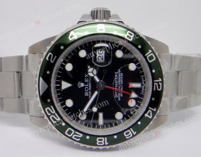 COPY ROLEX GMT MASTER II GREEN BEZEL BLACK DIAL WATCH